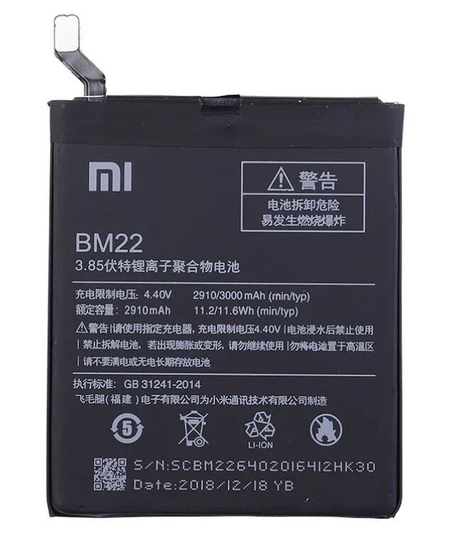 Xiaomi Orijinal Mi 5 Pro BM22 4.40V 2910mAh 11.2Wh Cep Telefonu Batarya Pil