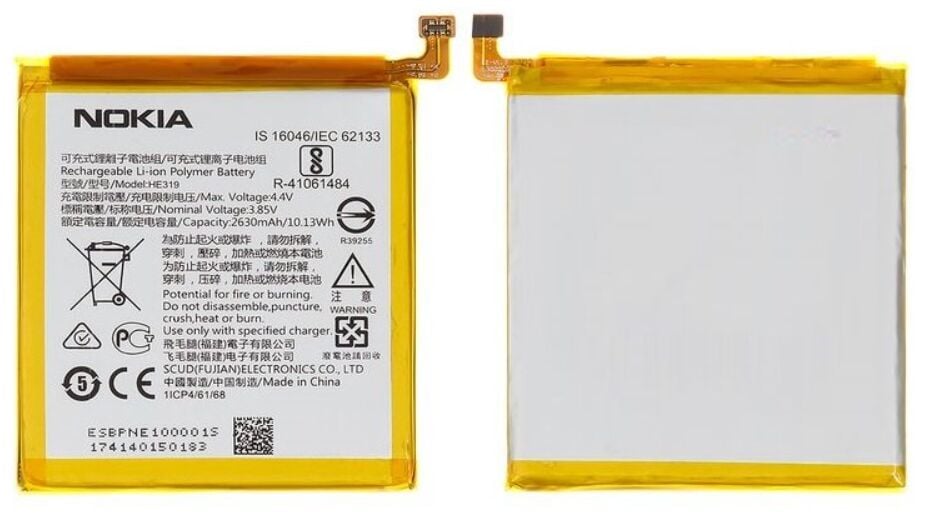Nokia Orijinal 3 HE319 N3 3.85V 2630mAh 10.13Wh Cep Telefonu Batarya Pil