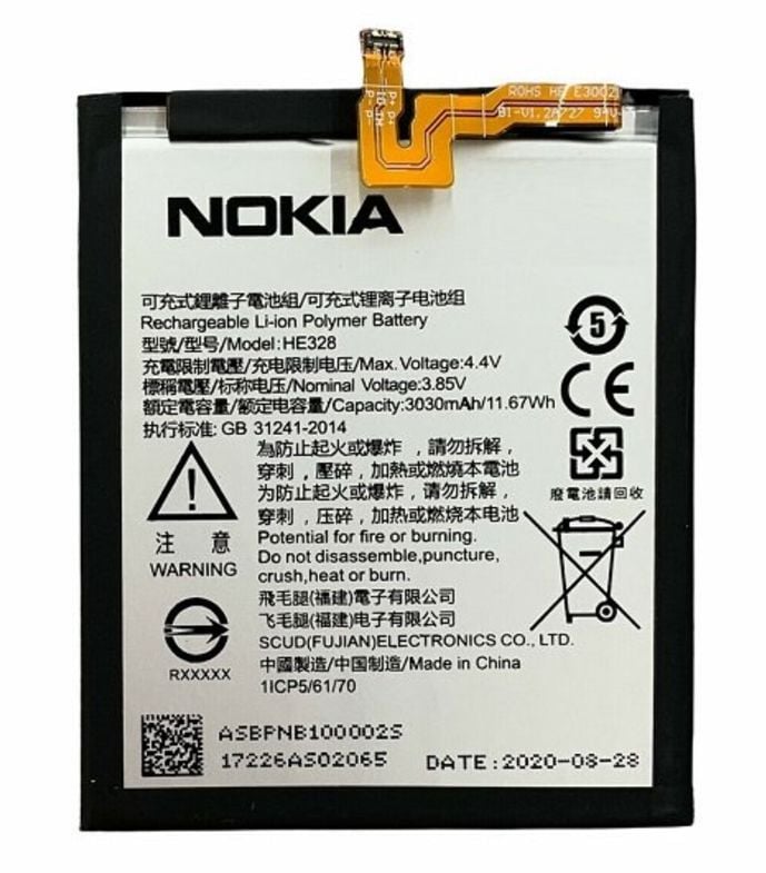 Nokia Orijinal 8 TA-4700 TA-1004 3.85V 3030mAh 11.67Wh Cep Telefonu Batarya Pil