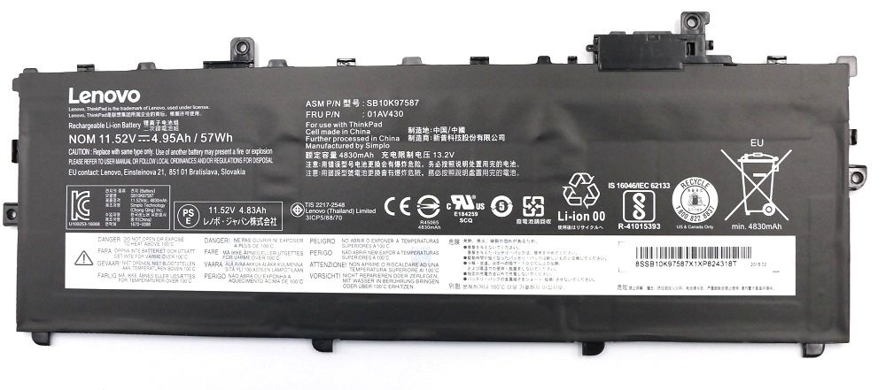 Orijinal Lenovo Thinkpad X1 Carbon Gen 5 Serisi Notebook Batarya Laptop Pil