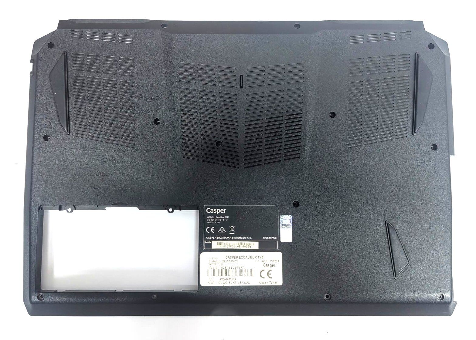 Orijinal Casper Excalibur G5K Notebook Alt Kasa Bottom Case 6-39-N115F3-011