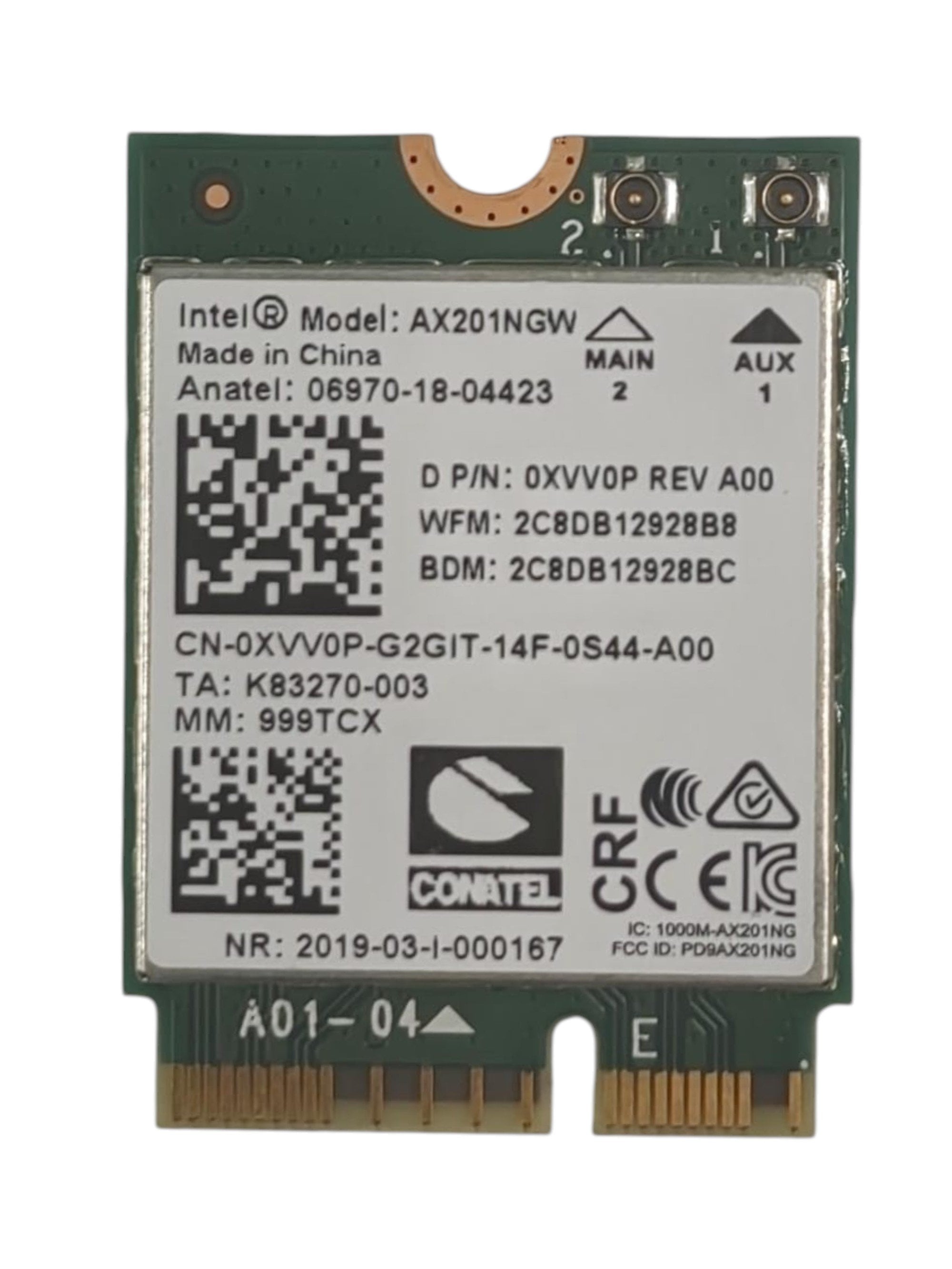 Orijinal Dell P104F004 Precision 3561 Notebook Wifi Lan Kartı AX201NGW CN0XVVOP-WVAIT-1A9-2ZYM