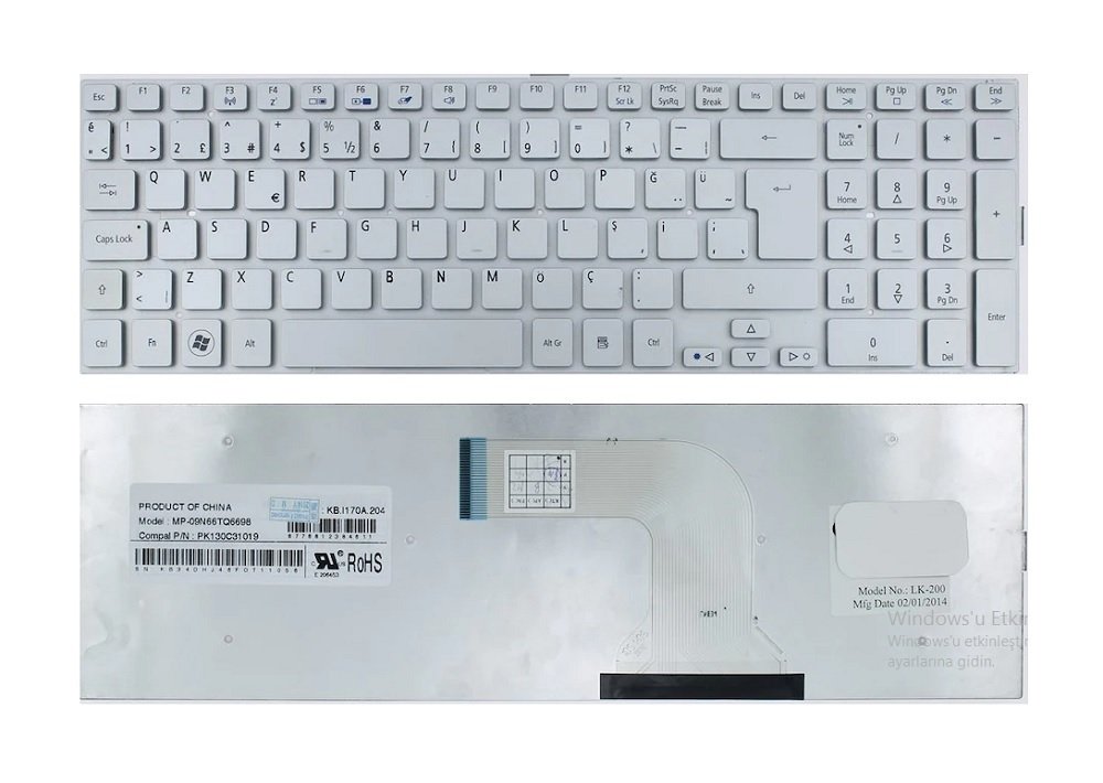 Orijinal Acer Aspire 5943 5943G 8943 8943G 8950 8950G Klavye Tuş Takımı AEZYA00010 MP-09N66TQ6920