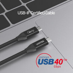 UNITEK USB4 THUNDERBOLT KABLO 0.8MT(C14100BK-0.8M)