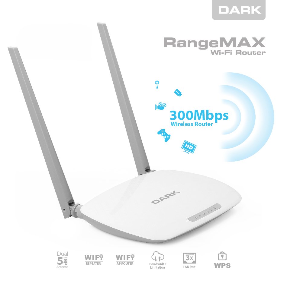 Dark DK-NT-WRT306 300 Mbps N300 2.4 GHz Menzil Genişletici RouterDark DK-NT-WRT306