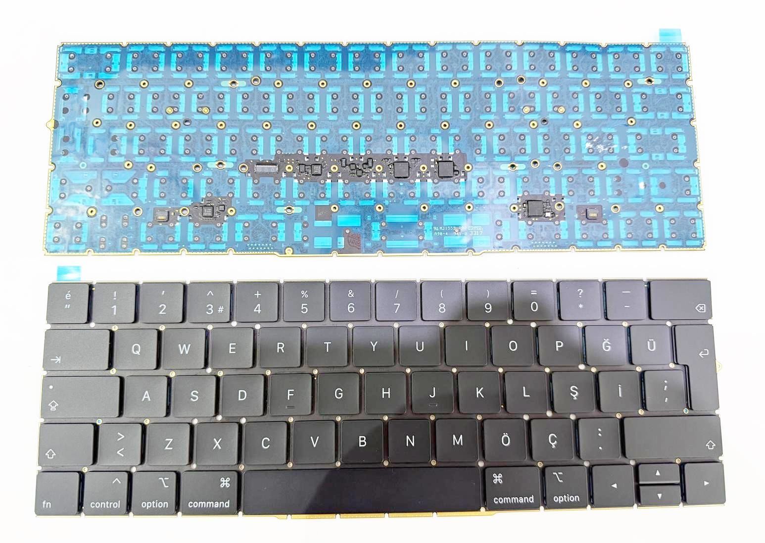 Apple MacBook Pro 13,3 A1706 2016, 2017 Klavye Tuş Takımı Büyük Enter Türkçe Siyah
