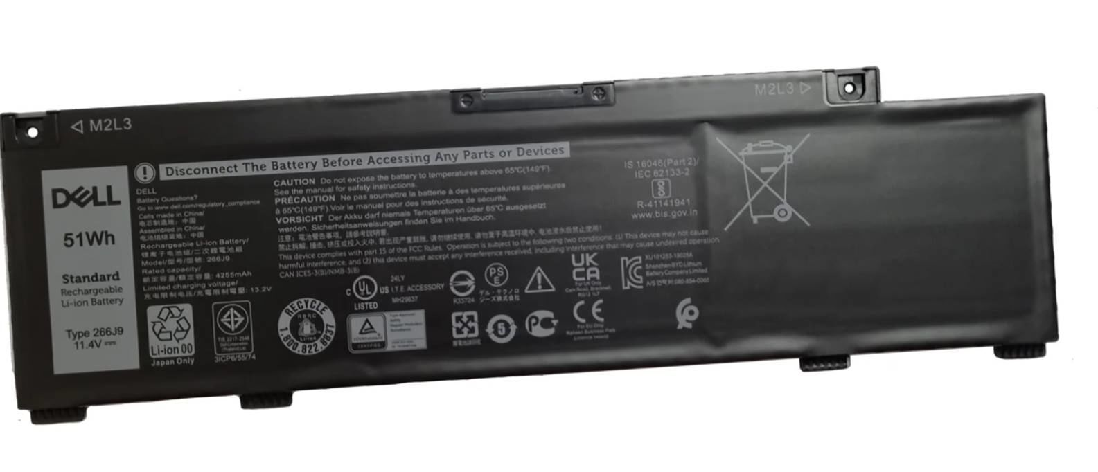 Dell 266j9 G3 15 3500 3590, G5 5500 5505 P89F P89f002 PN1VN Jjrrd 72wgv M4GWP Jjrrd Mv07r W5w19 Batarya Dell Pil