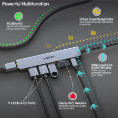 UNITEK USB-C 7 IN 1 UNIVERSAL DOCK STATION (H1118A)