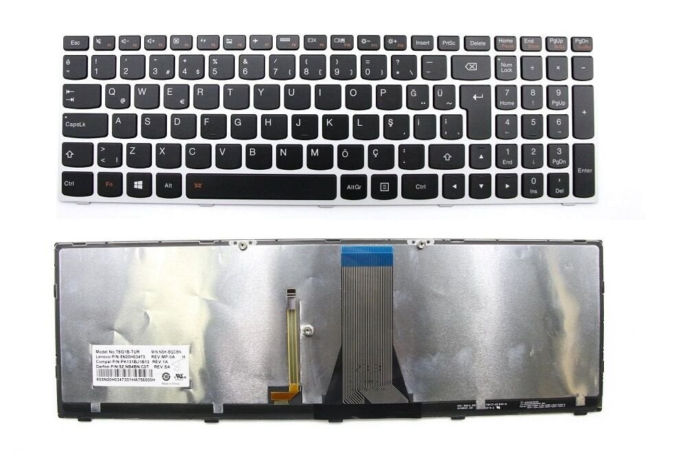 Orijinal Lenovo Z51-70 80K6 Notebook Ledli Klavye Tuş Takımı