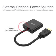 UNITEK HDMI TO VGA SES DESTEKLİ 1080P (Y-6333)