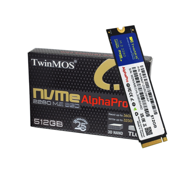 Twinmos 512GB NVMe M2 Gen SSD 3600/3250 Mb/s (NVMe512GB2280AP)