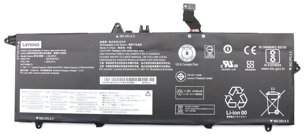 Orijinal Lenovo ThinkPad 20UH 20UJ 20T0 20T1 Notebook Batarya Laptop Pil