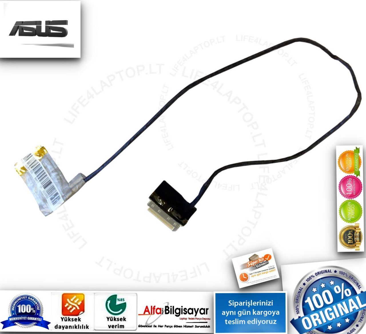 Asus N53 N53DA N53J N53JF N53JG N53JI N53JL N53JN N53JQ N53SM N53SN N53SV N53TA N53TK  Led Lcd Lvds Data Kablo 1422-00rv000