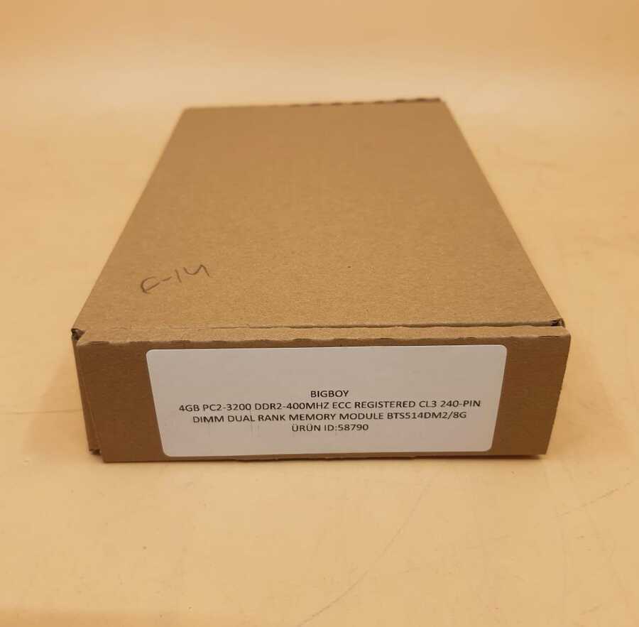 İkinci El BIGBOY 4GB PC2-3200 DDR2-400MHZ ECC REG CL3 240-PIN DIMM DUAL RANK BTS514DM2/8G Server