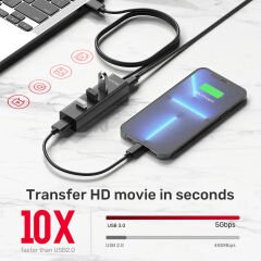 UNITEK 4-IN-1 USB-A 5GBPS HUB (Y-3089V01)