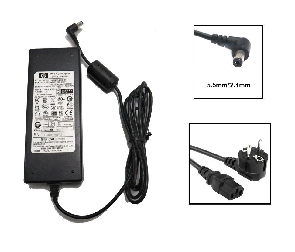 Orijinal Hp ProCurve 2915-8G-PoE 48V 1.75A Ethernet Switch Adaptör Şarj Aleti
