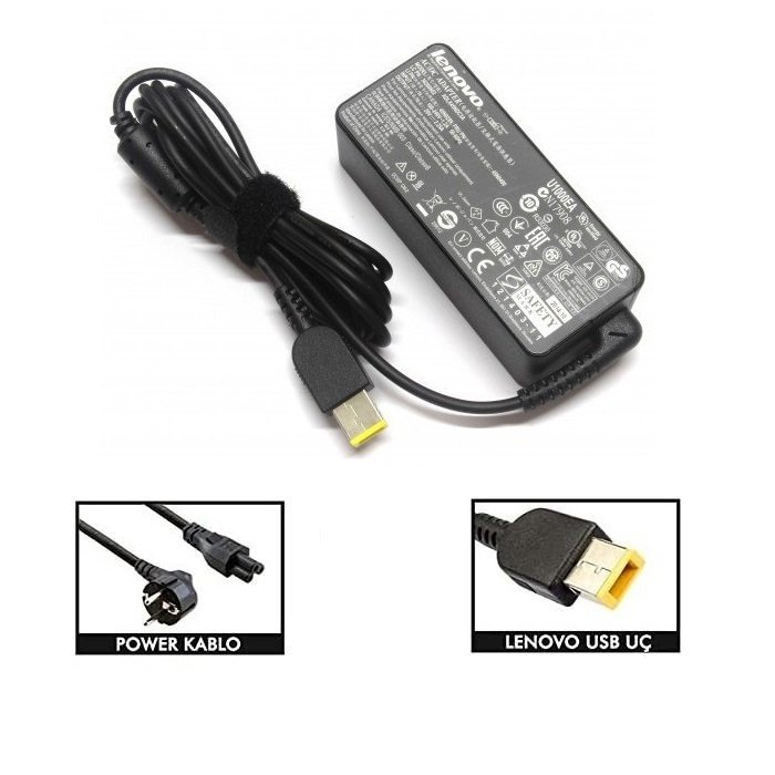 Orijinal Lenovo ideapad V110-15IAP 20V 2.25A Usb Uç Notebook Adaptör Laptop Şarj Aleti 01FR047