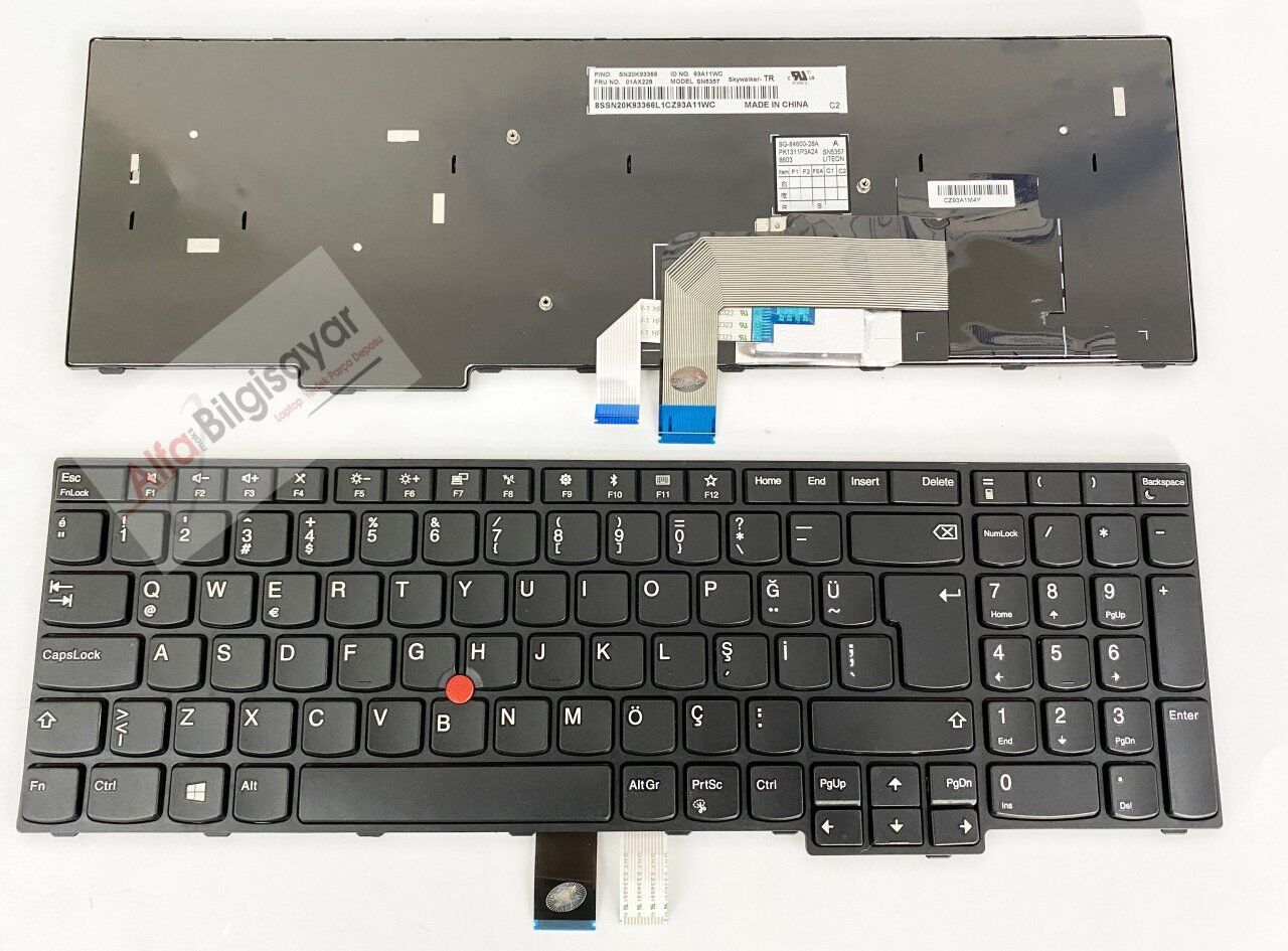 Lenovo ThinkPad E570, E575, E575C 20H5 20H6 20H7 20H8 model SN5357 SN20K9336 fRU : 01AX228 tp00084a  Klavye Tuş Takımı