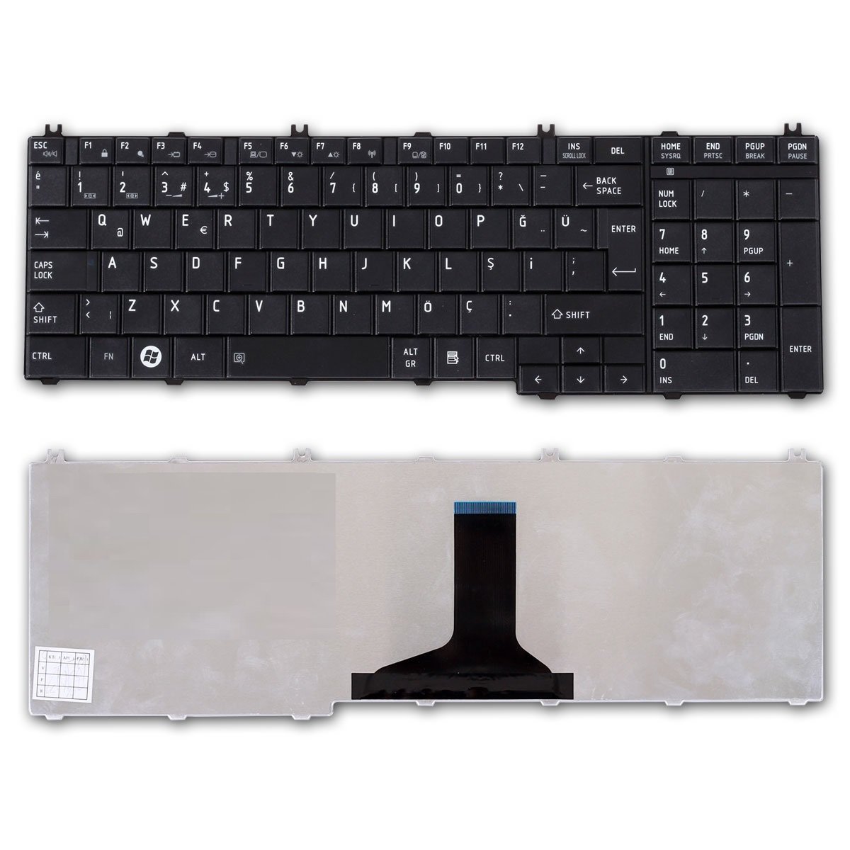 Toshiba Satellite C650-1C0 C650-1C2 Notebook Klavye Siyah