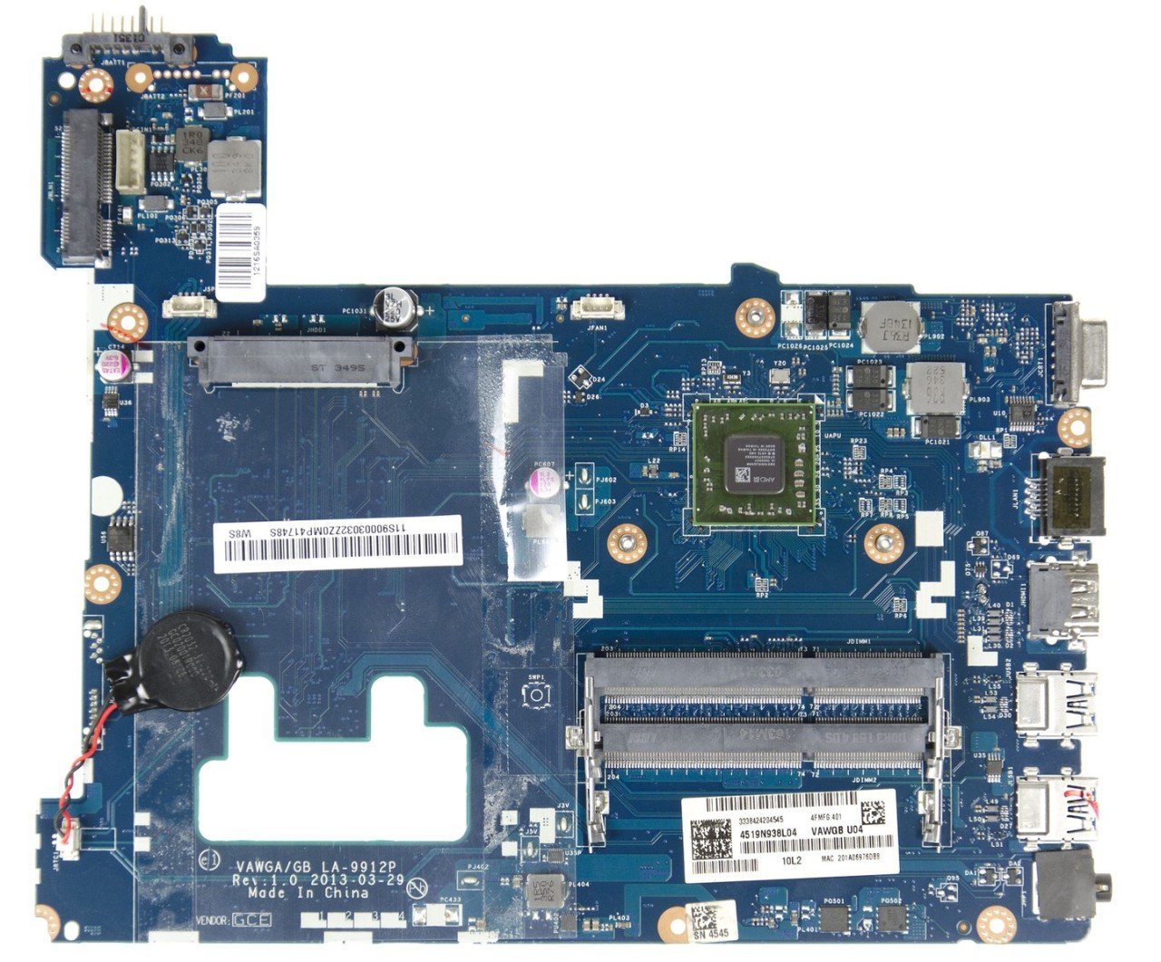 Orijinal Lenovo G505 AMD A6-5200 işlemcili On Bord Notebook Anakart LA-9912P