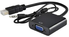 Hdmi To Vga Ses Destekli Monitör Dönüştürücü Kablo Çevirici Adaptör