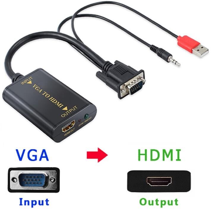 Vga To Hdmi Laptop Tv Kablo Çevirici Dönüştürücü Adaptör