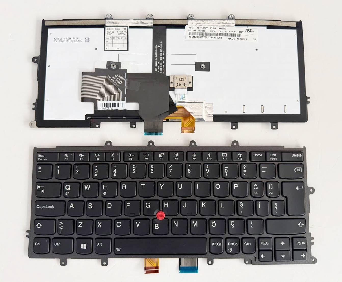 IBM Lenovo Thinkpad X230S X240 X240S X250 X260 X270 RU, 01EP051, CS13X,  WV4-TUR SG-85900-B2A, SN1361 20a3 20ag 20ah 20al 20am 20aj 20ak 20cl 20cm 20f5 20f6 20hn 20hm 20k5 20k6 Klavye Işıklı Aydınlatmalı Tuş Takımı