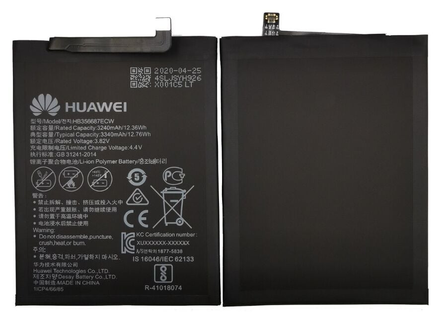 Huawei Orijinal RNE-L21 RNE-L22 RNE-L23 .4V 3340mAh 12.76Wh Cep Telefonu Batarya Pil