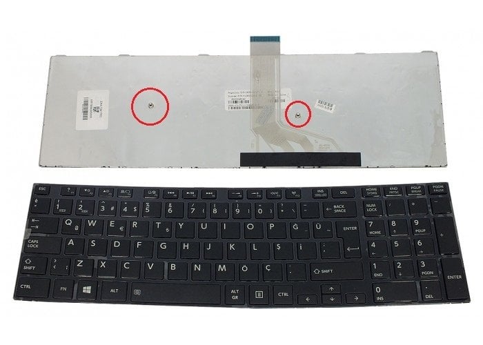 Toshiba Satellite L50DT-A L50T L50T-A Çerçeveli Klavye Tuş Takımı Siyah