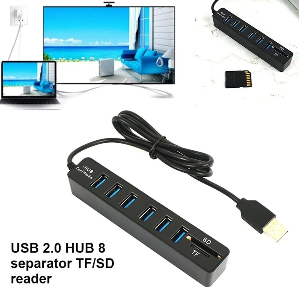 Usb Hub 6 Port MicroSD Tf Sd Kart Okuyucu Çoklayıcı