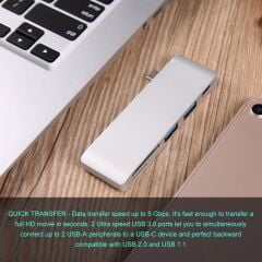 Type C Usb 3.1 Hub Kart Okuyucu Sd MicroSD Usb 3.0 Çevirici Çoklayıcı Adaptör