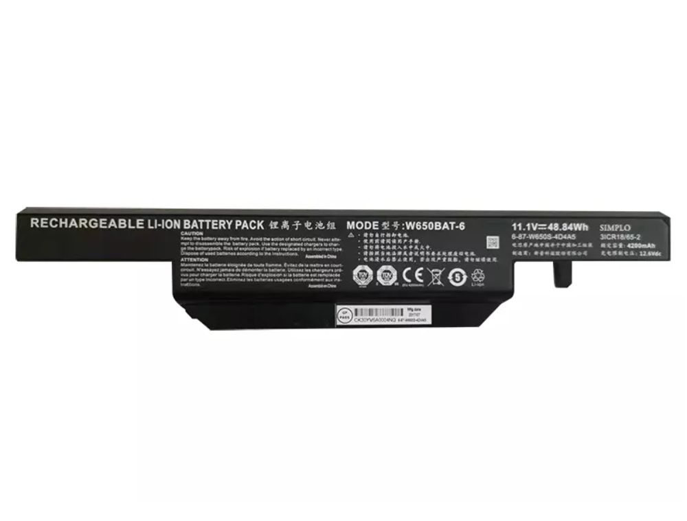 Orijinal Clevo S650SC W650SR W650S 11.1V 4200mAh Notebook Batarya Pil