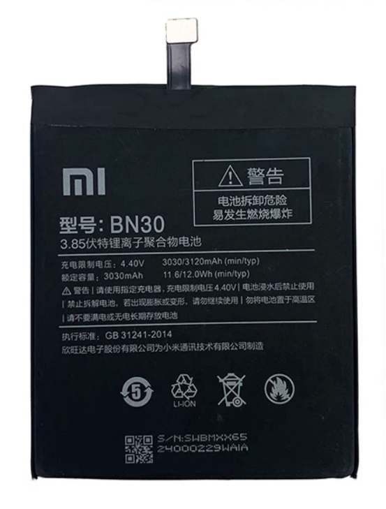 Xiaomi Orijinal Redmi 4A BN30 4.40V 3030mAh 11.6Wh Cep Telefonu Batarya Pil