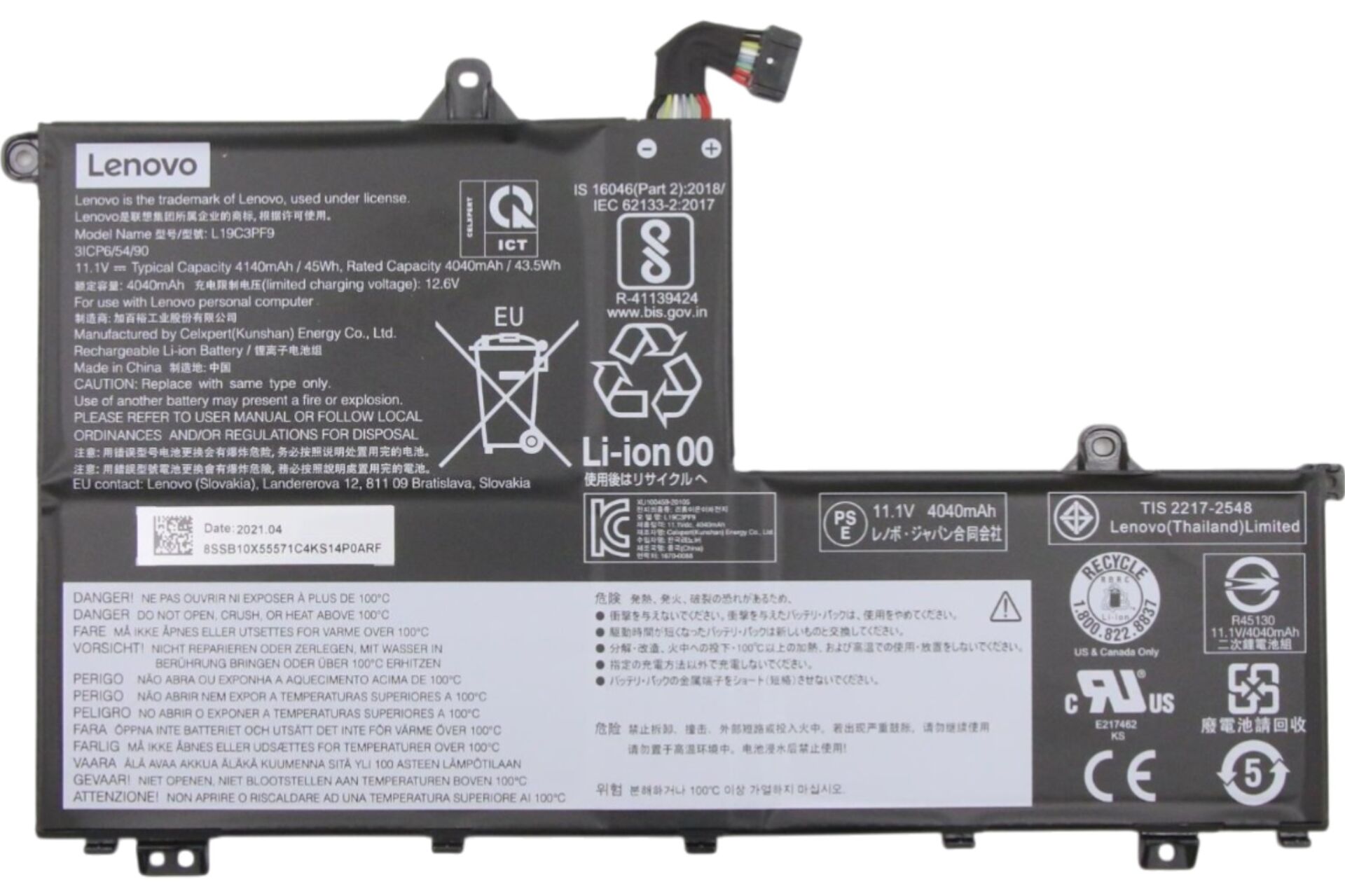 Lenovo Thinkbook 14-IML 20RV L19C3PF9 Orijinal Laptop Batarya