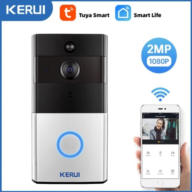 KERUI Kablosuz Hareket Sensörlü 1080p 160 Derece Görüş Açılı Kapı Zili
