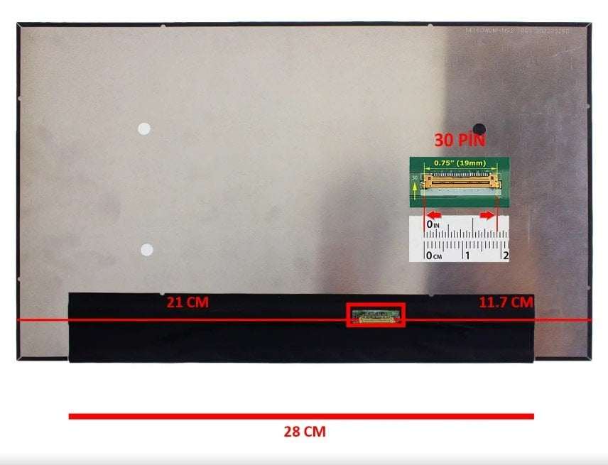 Orjinal 16' inç N160JCA-EEL REV.C1 Lcd Led Ekran - Panel 5D10V82408 SD10Z34944 16'' FHD+ LCD