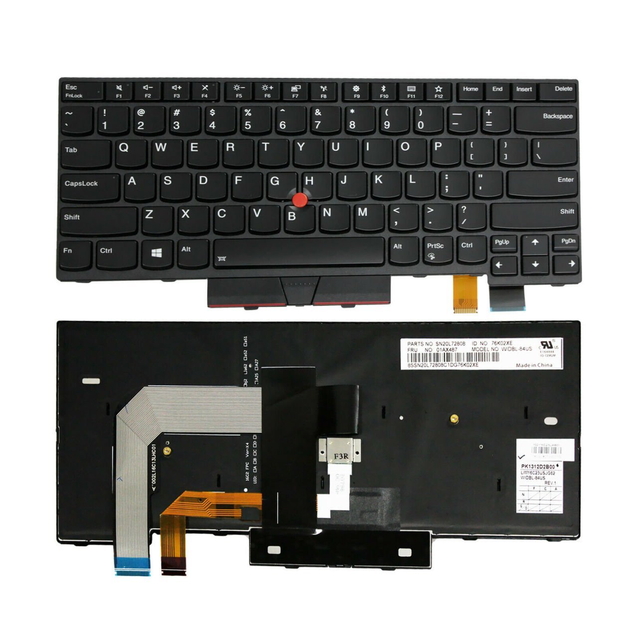 Lenovo Thinkpad T470 20JM 20JN 01AX487 01AX528 FU5360BL Notebook Klavye Laptop Tuş Takımı - Backlit