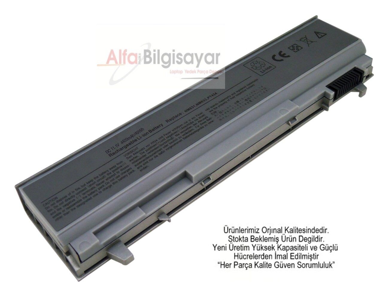 Dell Latitude E6400 E6410 E6500 E6510, Precision M2400 M4400 M4500 M6400 Batarya Pil 11.1v 4400mah  FU268 FU274 KY266 KY466 MP303 MP490 NM632 PT434 PT436 PT644 C719R FU272 FU439 KY268 KY477 MP307 NM631 NM633 PT435 PT437 U844G