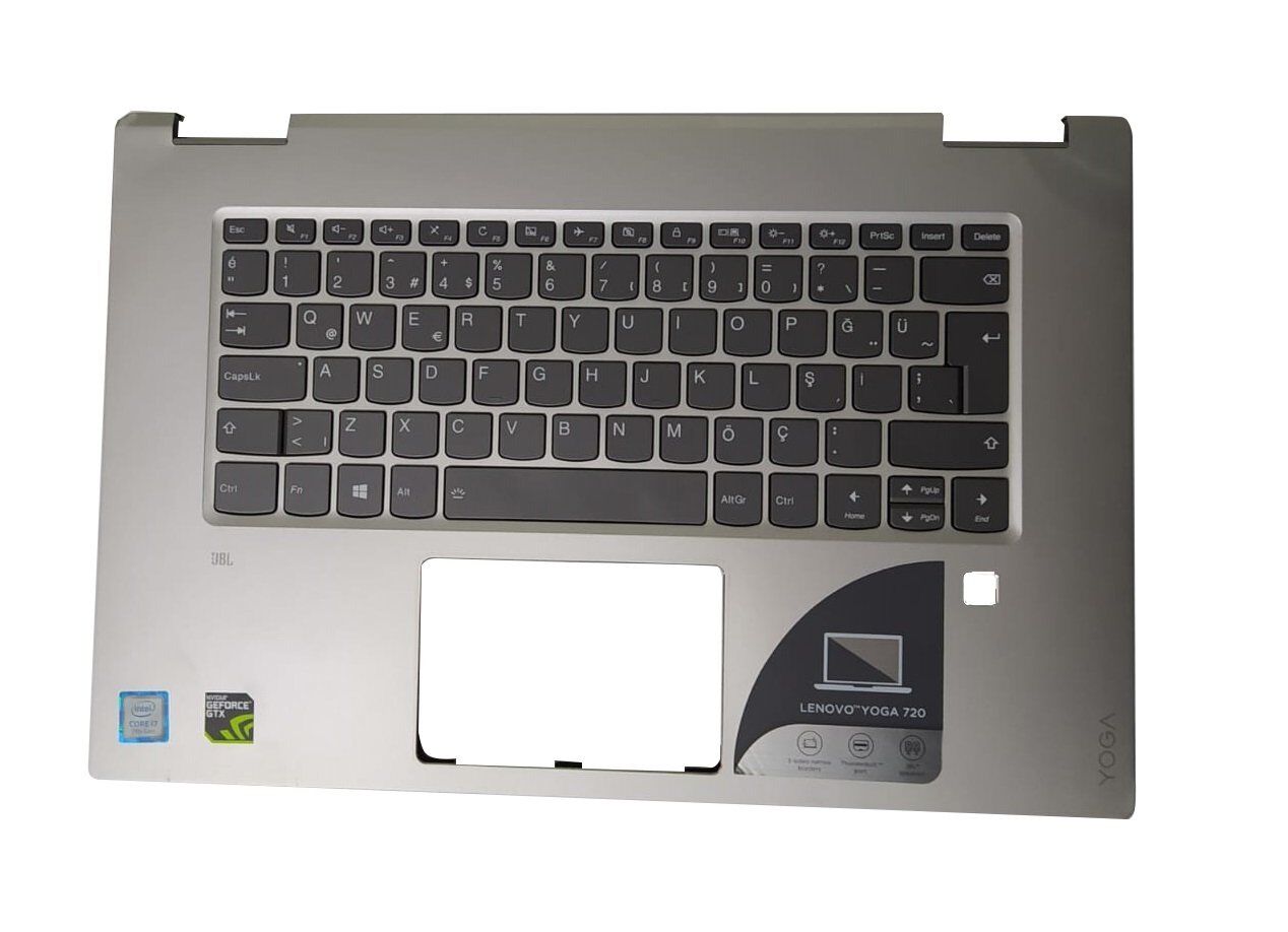 Orijinal Lenovo Yoga 720-15IKB, 720-15 AM1YU000I10 AM1YU000700 Türkçe Klavye Dahil Üst Kasa