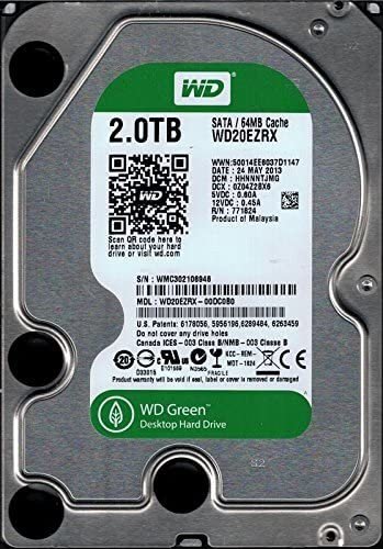 WD Green 2TB HDD Harddisk Intellipower Sata 3.0 64Mb 3,5' Sabit Disk (WD20EZRX)