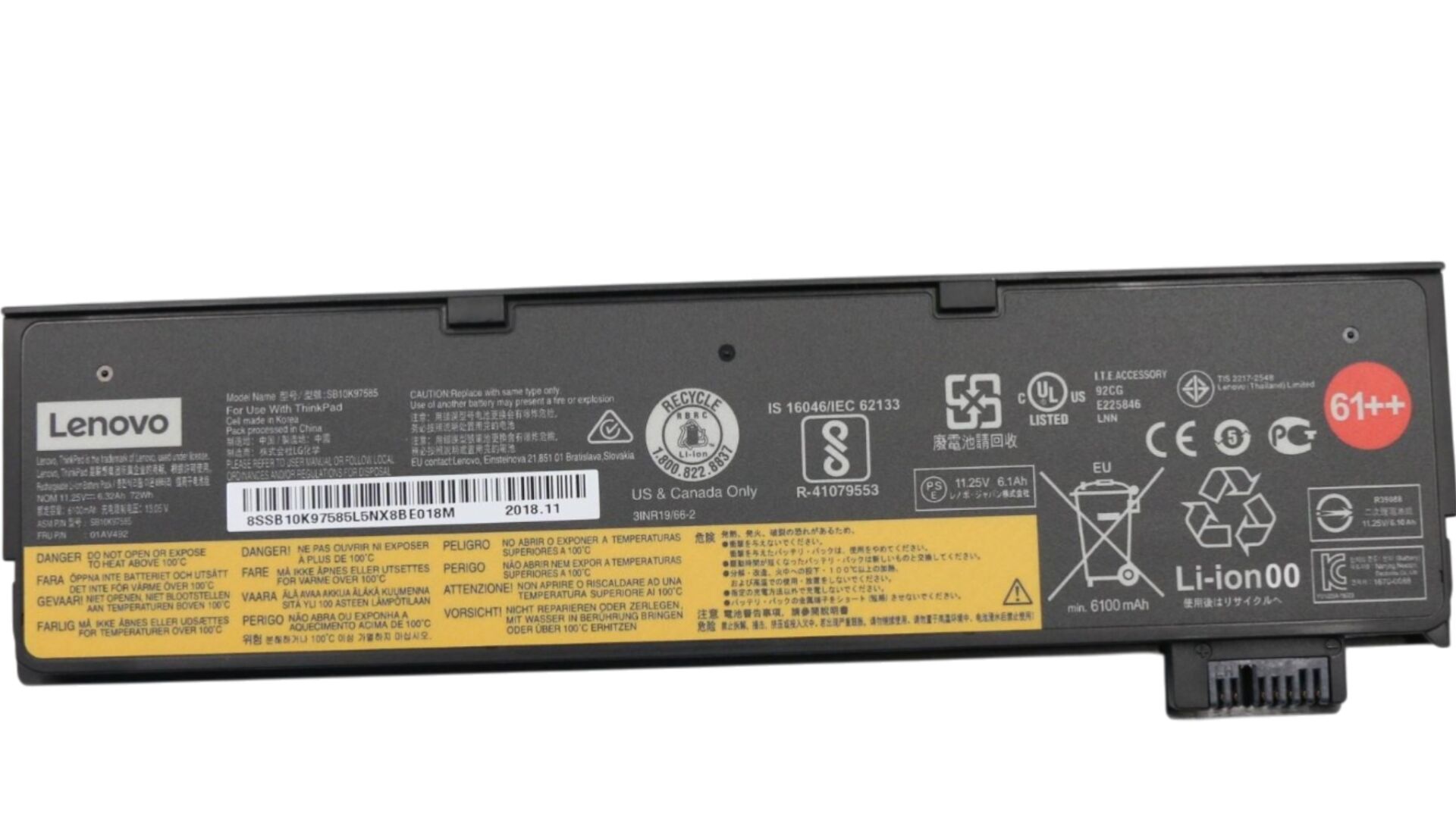 Lenovo Thinkpad T470 T480 01AV492 Orijinal Laptop Batarya