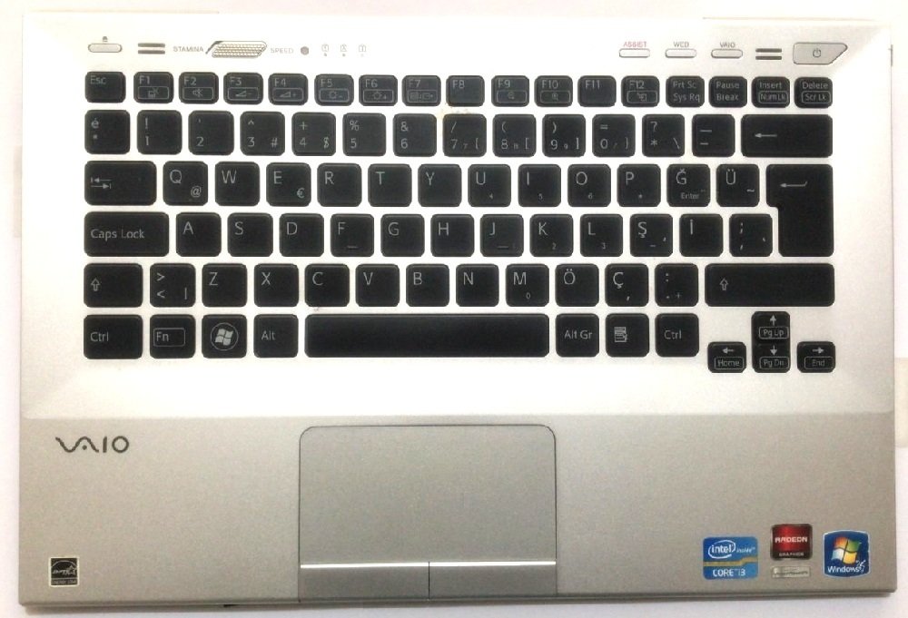 Sony Vaio VPCSA VPCSB Klavye Dahil Üst Kasa 024-1023-8024-A