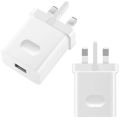 Huawei Mate 10 Lite SuperCharge 5V 2A ingiliz Priz USB Girişli Adaptör Şarj Aleti Beyaz