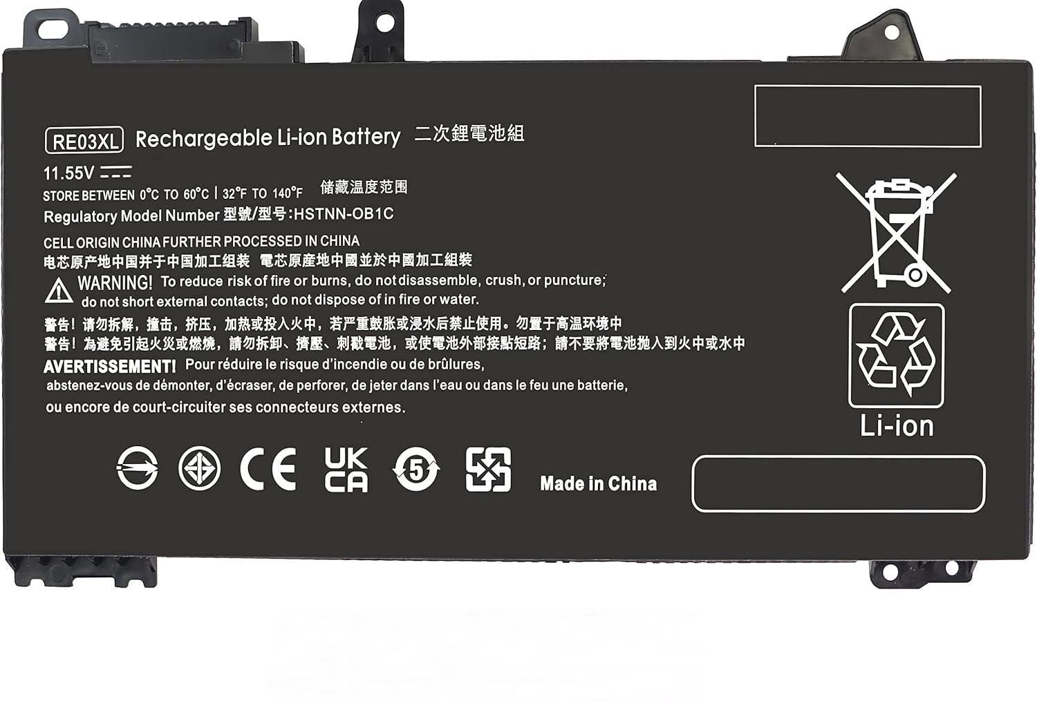 Hp RF03XL RE03XL ProBook 430 G6 G7, 440 G6 G7, 445 G6 G7, 450 G6 G7, 455 G6 G7, HSTNN-OB1C HSTNN-OB1Q HSTNN-DB9A HSTNN-UB7R L32407-2B1 L32407-2C1 L32407-541 L32407-AC1 L32656-002 L32656-005 L83685-AC1 L84354-005 Batarya Pil