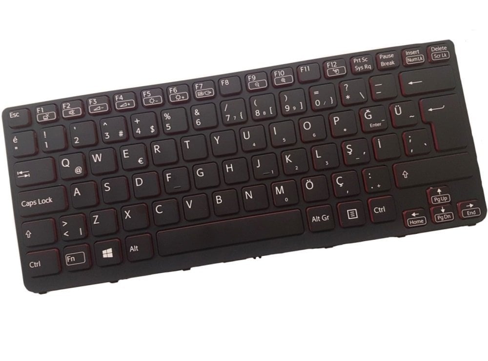 Orijinal Sony Vaio SVE14 Serisi 9Z.N6BBF.Q0T Ledli Notebook Klavye (Siyah)
