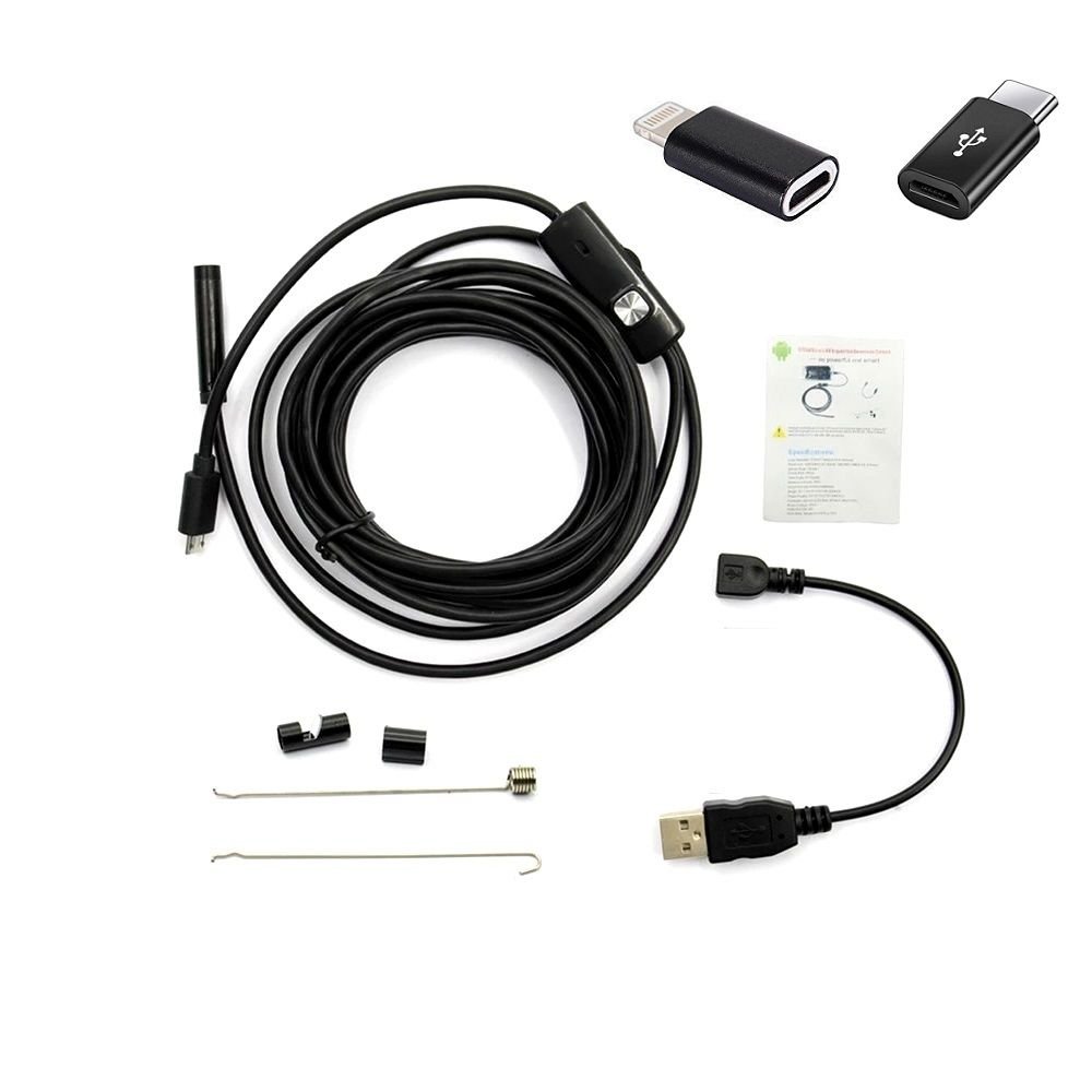 USB Android ve PC 7mm Yumuşak Tüp Endoskop Tel İğne Deliği Kamera