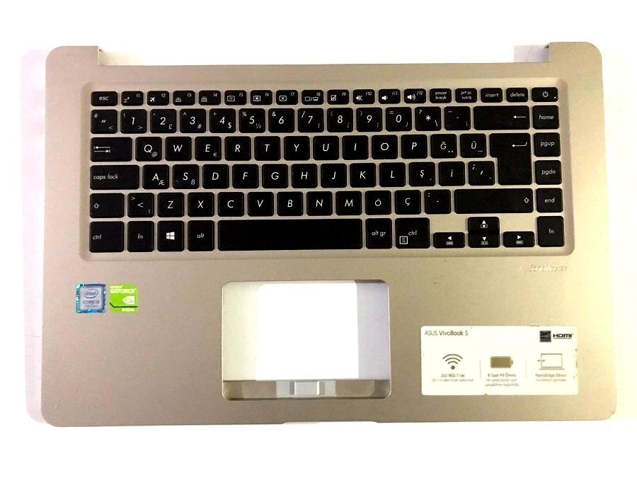 Asus Vivobook S S510 S510U S510UQ Notebook Türkçe Klavye Dahil Üst Kasa 39XKGTCJN10