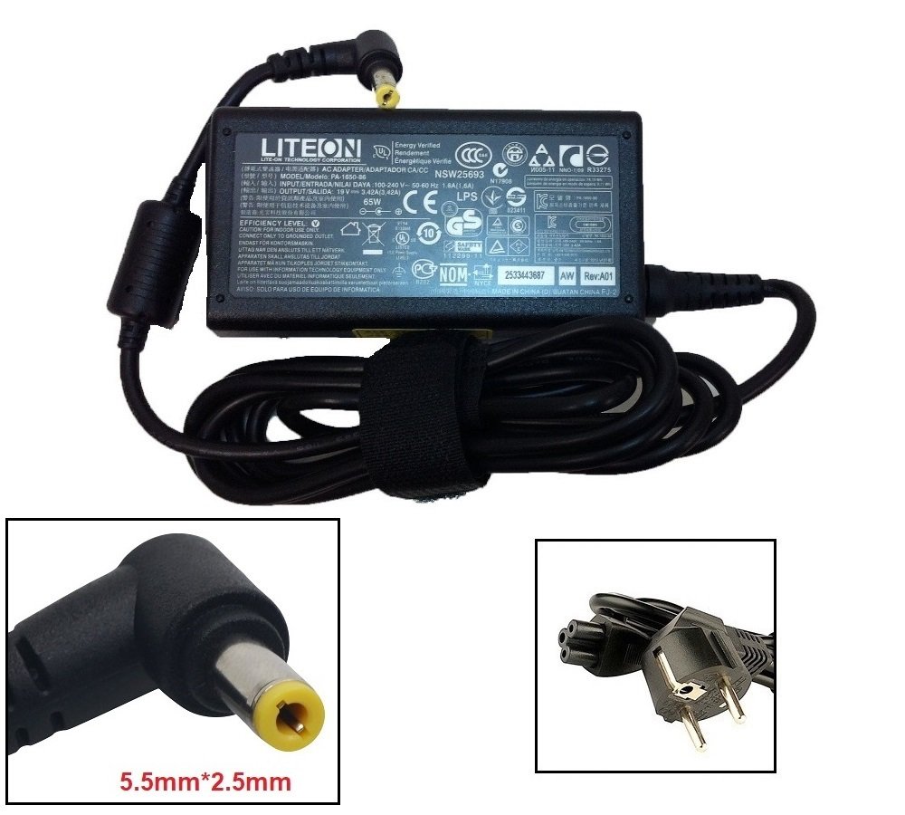 Orijinal Liteon 19V 3.42A 5.5mm*2.5mm Notebook Laptop Adaptör Şarj Aleti PA-1650-86