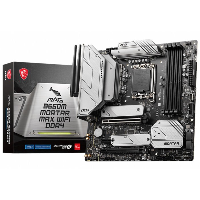 MSI MAG B660M MORTAR MAX WIFI DDR4 4800Mhz(OC) M.2 mATX 1700p