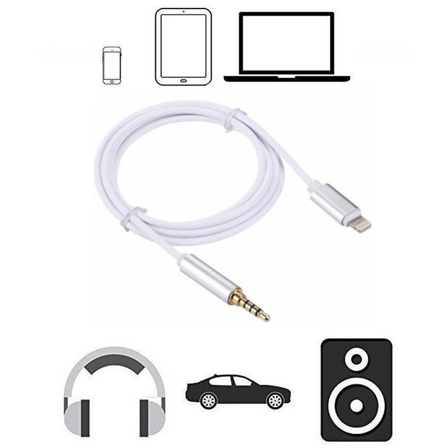 Apple iPhone 7 Plus Lightning to Aux Çevirici Kablo GRİ